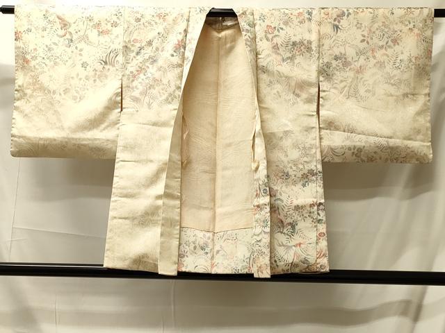 平和屋着物#羽織 寿光織 草花文 銀糸 正絹 逸品 CABL3099in
