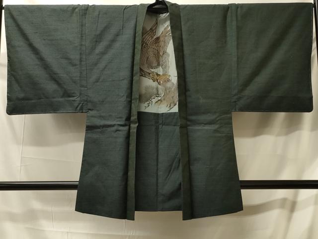 平和屋着物#男性 羽織 紬地 霞文 正絹 逸品 未使用 CABL3112in