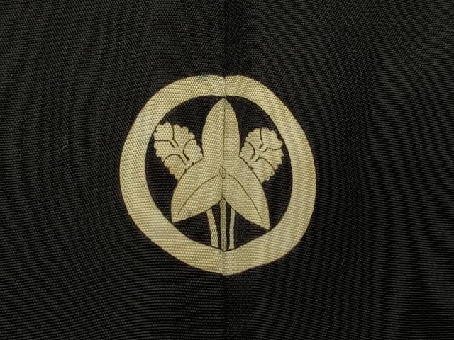 平和屋着物#男性 長羽織 黒紋付き 正絹 逸品 CABL3127in