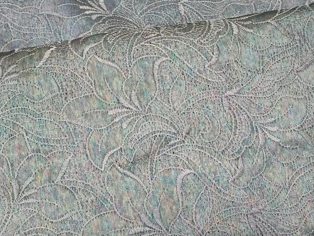 平和屋着物#道中着 総刺繍 単衣 草花文 暈し染め ロング丈 正絹 逸品 CABL3141in