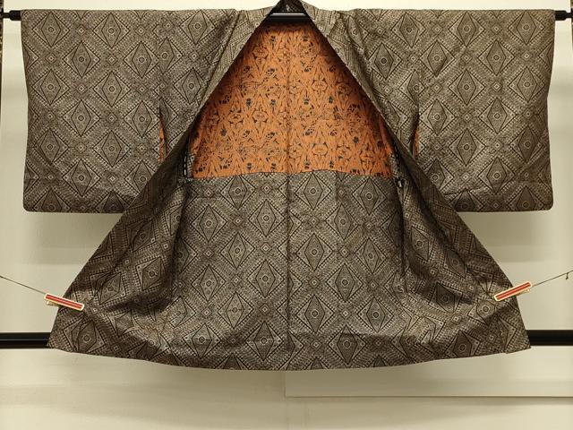 平和屋着物#本場大島紬 龍郷絣 羽織 幾何学文様 正絹 逸品 CABL3143in
