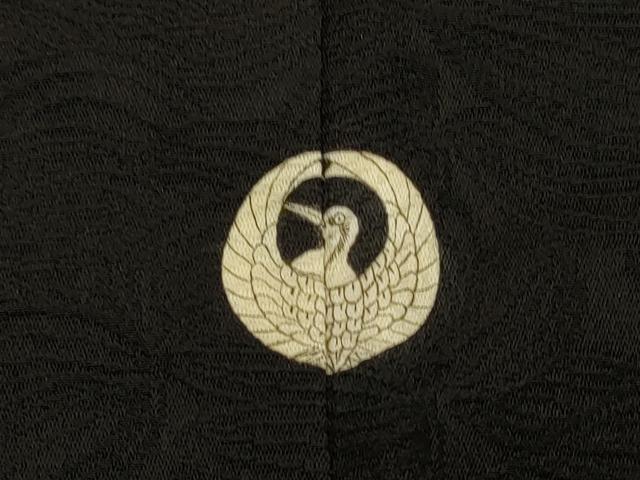 平和屋着物#羽織 寿光織 舞葉文 黒地 金糸 正絹 逸品 CABL3144in