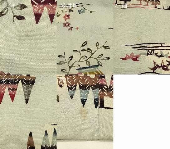 平和屋着物#羽織 型染め 風景文 正絹 逸品 CABL3146in