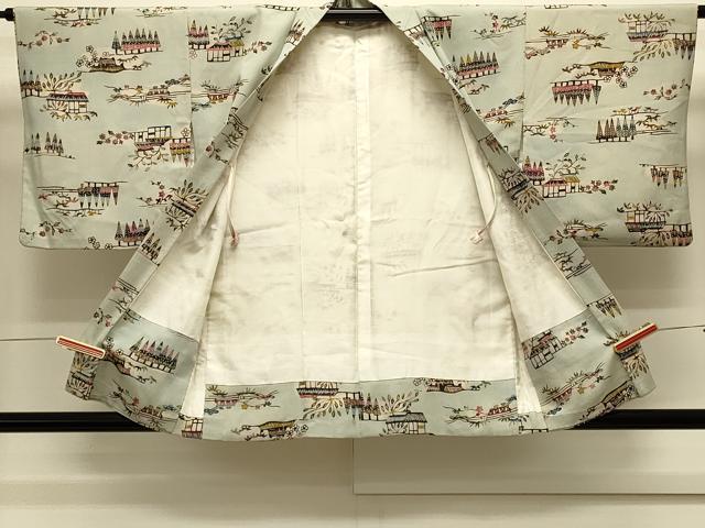 平和屋着物#羽織 型染め 風景文 正絹 逸品 CABL3146in