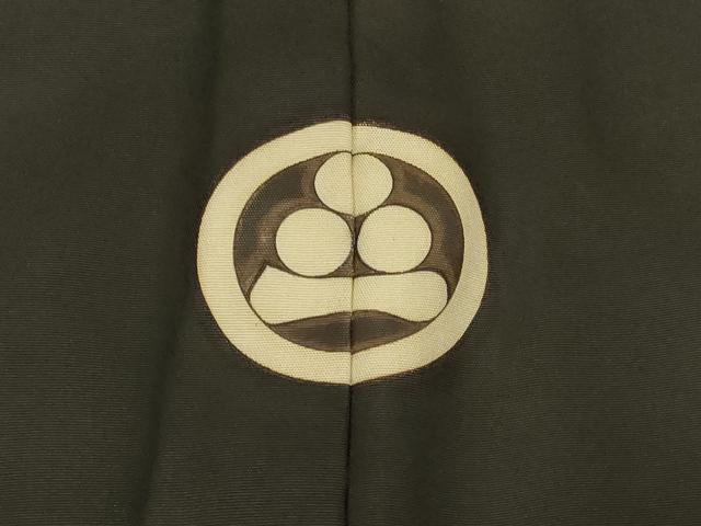 平和屋着物#男性 長羽織 黒紋付き 正絹 逸品 CABL3153in