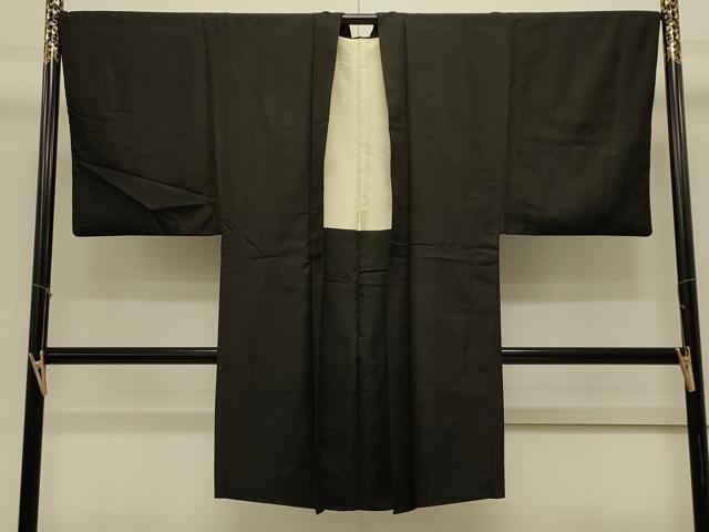 平和屋着物#男性 長羽織 黒地 正絹 逸品 CABL3156in