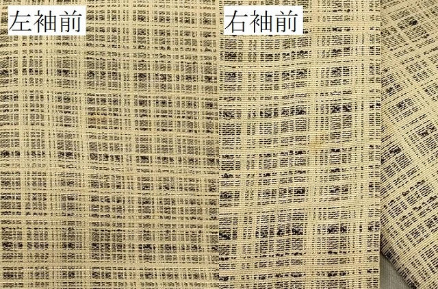 平和屋着物#羽織 お召地 単衣 格子 金糸 正絹 逸品 CABL3161in