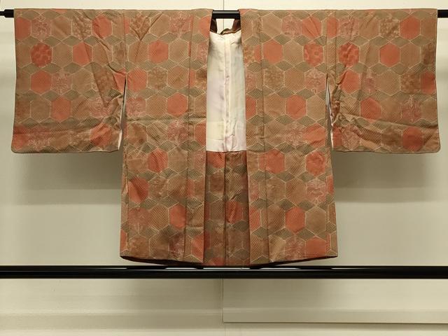 平和屋着物#羽織 地紋起こし 亀甲草花文 正絹 逸品 未使用 CABL3165in