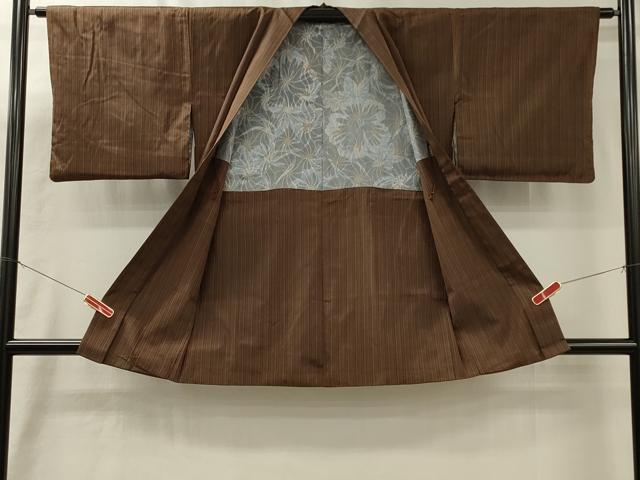 平和屋着物#羽織 紬地 縞 正絹 逸品 CABL3168in