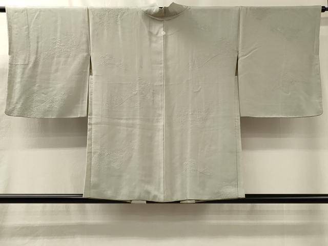 平和屋着物#羽織 色無地 人物風景地紋 錆青磁色 正絹 逸品 CABL3181in