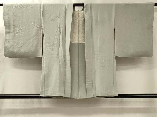 平和屋着物#羽織 色無地 人物風景地紋 錆青磁色 正絹 逸品 CABL3181in