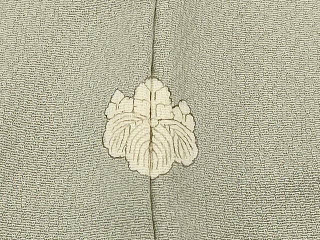 平和屋着物#羽織 色無地 人物風景地紋 錆青磁色 正絹 逸品 CABL3181in