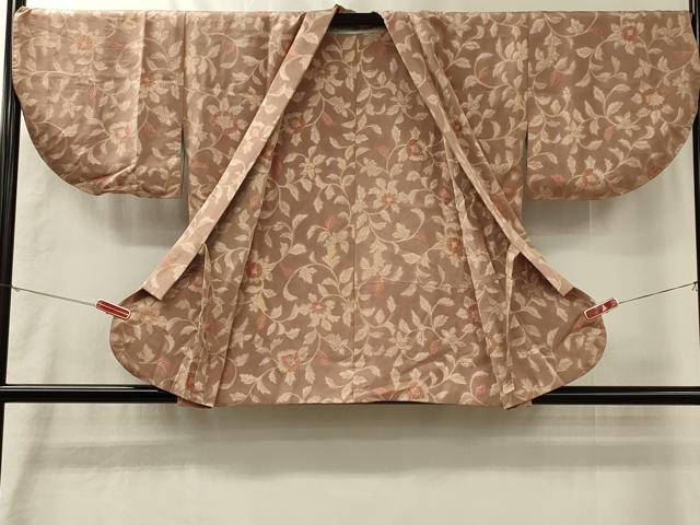 平和屋着物#道中着 地紋起こし 更紗花文 正絹 逸品 CABL3185in