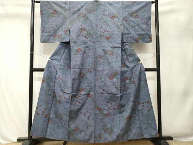 平和屋着物■上質な紬 切嵌草花文 正絹 逸品 CABL3204ev