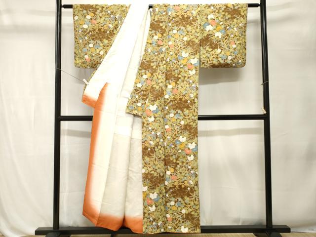 平和屋着物■上質な小紋 枝花文 正絹 逸品 CABL3208ev