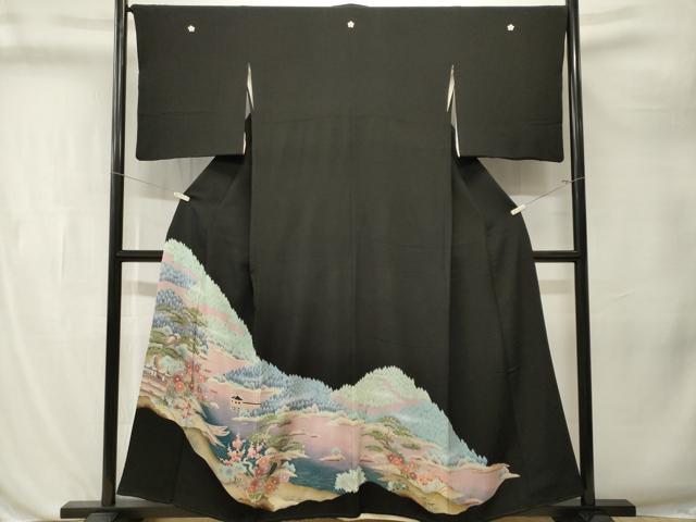 平和屋着物■豪華黒留袖 御所解文 暈し染め 正絹 逸品 CABL3226ev