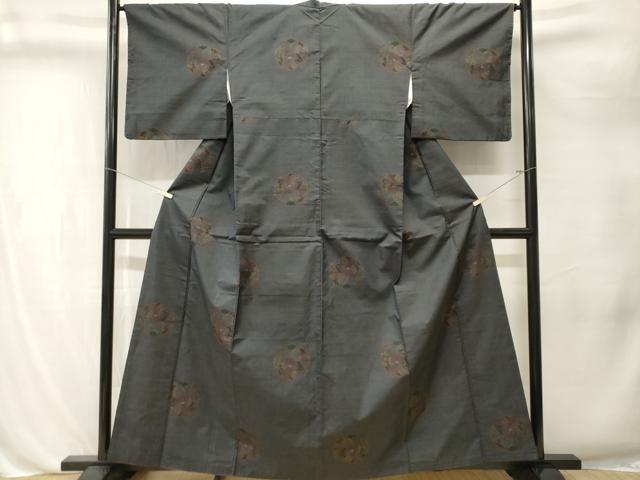 平和屋着物■本場大島紬 7マルキ 雪輪花文 正絹 逸品 CABL3234ev