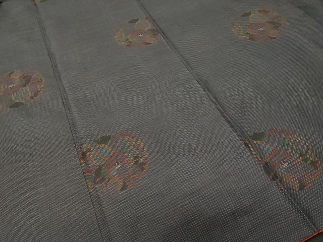 平和屋着物■本場大島紬 7マルキ 雪輪花文 正絹 逸品 CABL3234ev