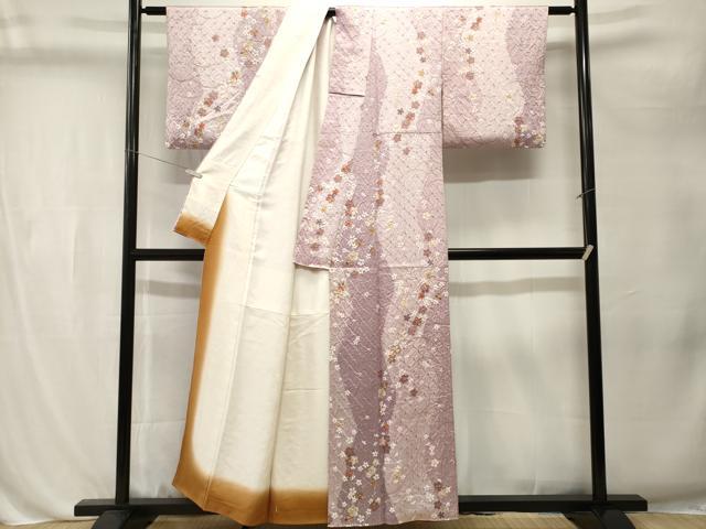 平和屋着物■上質な小紋 絞り ねじ梅間道 金彩 正絹 逸品 CABL3235ev