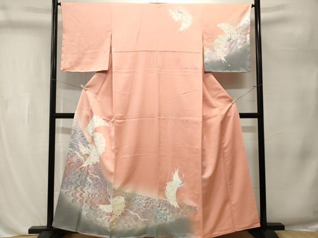 平和屋着物■訪問着 孔雀文 暈し染め 銀彩 正絹 逸品 CABL3237ev