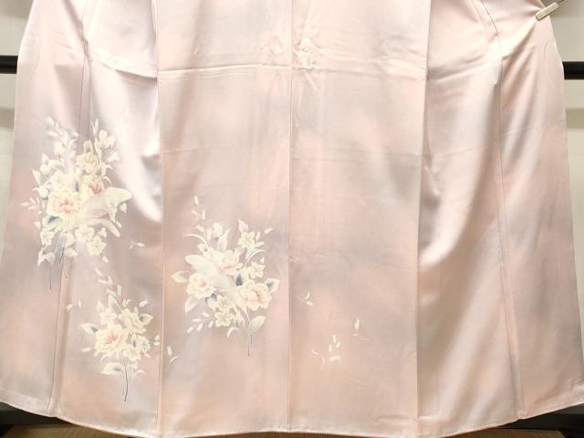 平和屋着物■上質な小紋 刺繍 羽根 枝花文 暈し染め 正絹 逸品 CABL3240ev