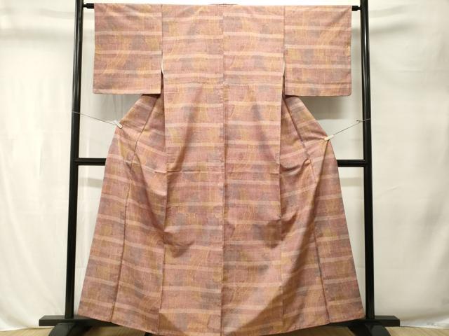 平和屋着物■本場大島紬 横段几帳文 正絹 逸品 CABL3250ev