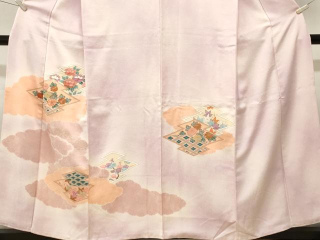 平和屋着物■訪問着 駒刺繍 松皮菱草花文 暈し染め 金彩 正絹 逸品 CABL3265ev