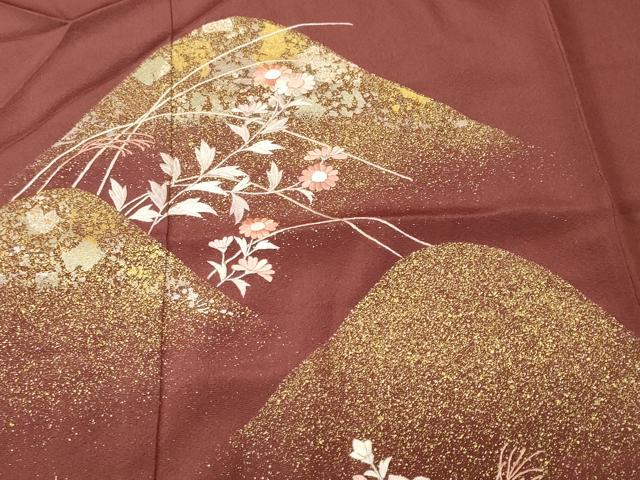 平和屋着物■訪問着 刺繍 遠山文 草花文 金銀彩 正絹 逸品 CABL3271ev
