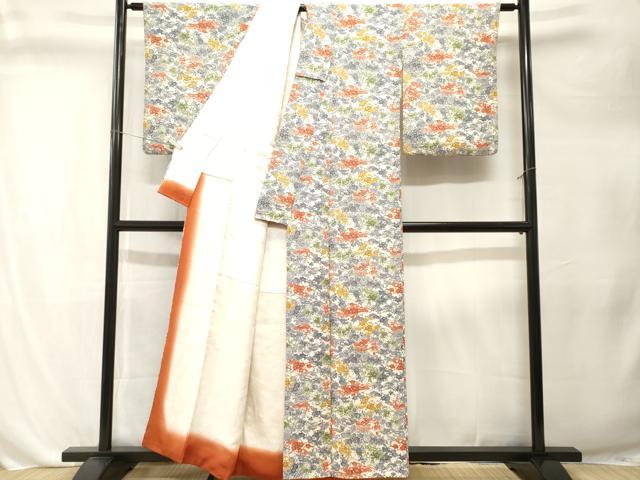 平和屋着物■上質な小紋 型染め 松竹梅花文 正絹 逸品 CABL3297ev