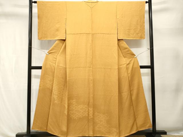 平和屋着物■豪華色留袖 扇面地紋 黄金色 正絹 逸品 CABL3329ev