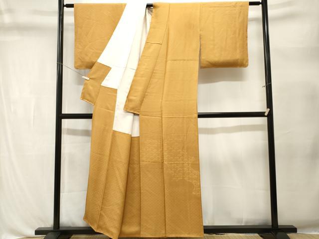 平和屋着物■豪華色留袖 扇面地紋 黄金色 正絹 逸品 CABL3329ev