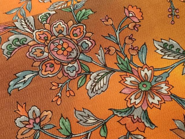 平和屋着物■上質な小紋 更紗枝花文 暈し染め 正絹 逸品 CABL3348ev