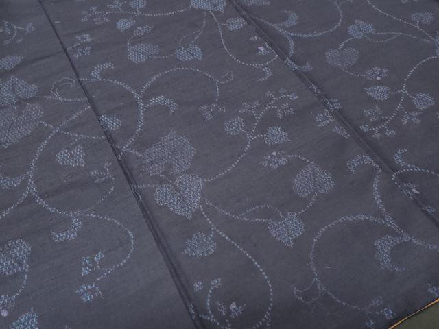 平和屋着物■上質な紬 80亀甲 唐草枝葉文 正絹 逸品 CABL3354ev