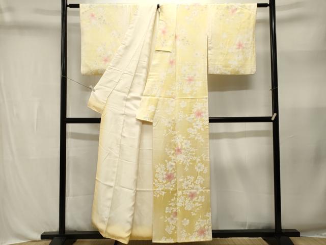 平和屋着物■上質な小紋 草花文 暈し染め 正絹 逸品 CABL3359ev