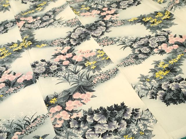 平和屋着物■上質な小紋 草花文 暈し染め 正絹 逸品 CABL3373ev