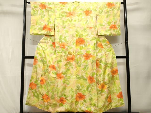 平和屋着物■上質な小紋 草花文 暈し染め 正絹 逸品 CABL3374ev