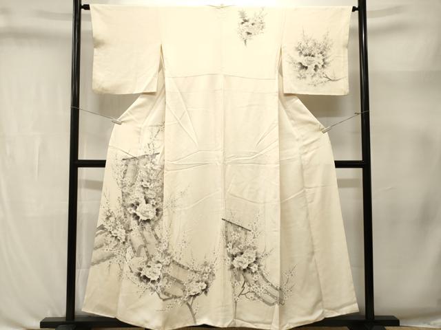 平和屋着物■訪問着 几帳枝花文 正絹 逸品 CABL3376ev