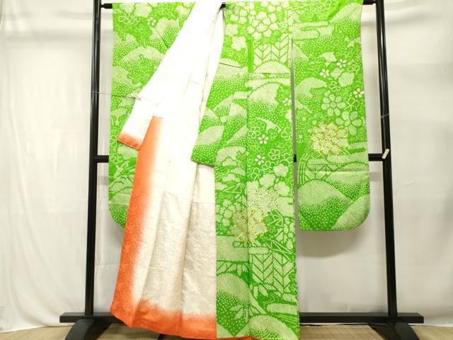 平和屋着物■豪華振袖 総絞り 遠山エ霞花文 正絹 逸品 CABL3382ev