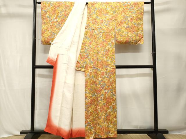 平和屋着物■上質な小紋 枝花文 正絹 逸品 CABL3383ev