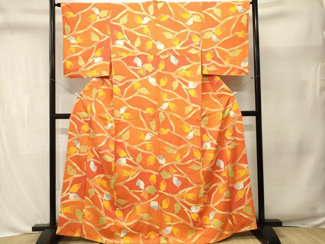 平和屋着物■上質な小紋 枝葉文 正絹 逸品 CABL3394ev