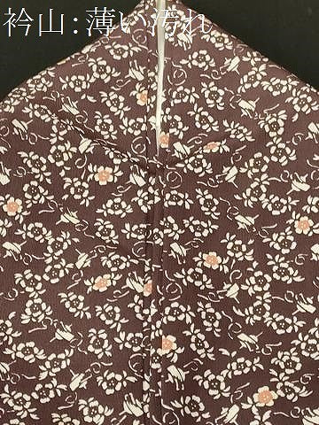 平和屋着物■上質な小紋 コマ 草花文 正絹 逸品 CABL3395ev
