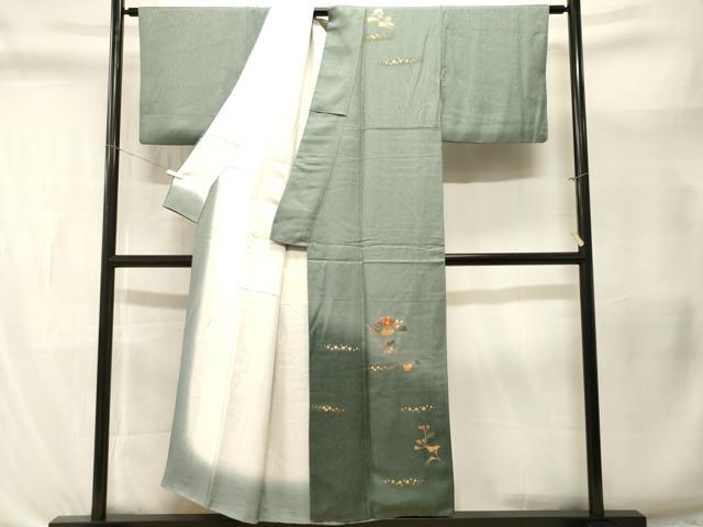 平和屋着物■訪問着 螺鈿 枝花文 暈し染め 金彩 正絹 逸品 CABL3398ev