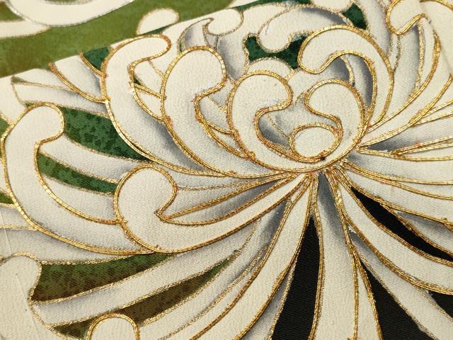平和屋着物■豪華黒留袖 駒刺繍 乱菊文 暈し染め 金彩 正絹 逸品 CABL3410ev