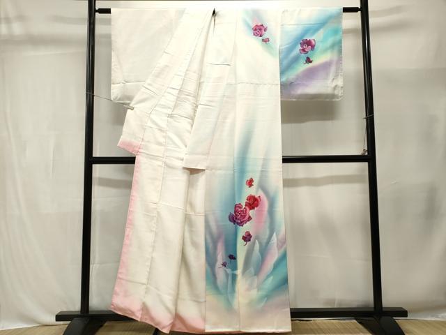 平和屋着物■訪問着 霞飛鳥文 バラ 暈し染め 正絹 逸品 CABL3415ev