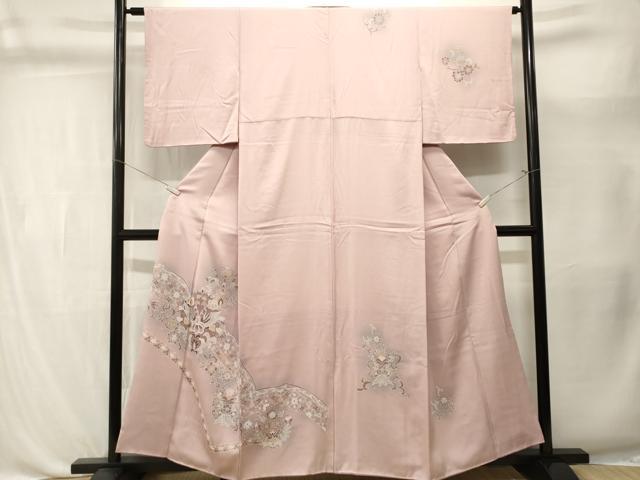 平和屋着物■訪問着 向かい鳥更紗花唐草文 暈し染め 正絹 逸品 CABL3417ev