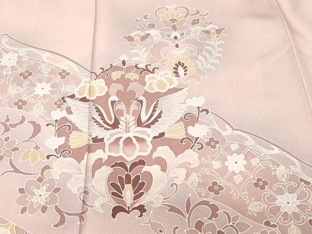 平和屋着物■訪問着 向かい鳥更紗花唐草文 暈し染め 正絹 逸品 CABL3417ev
