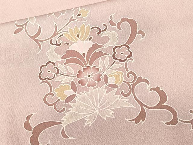 平和屋着物■訪問着 向かい鳥更紗花唐草文 暈し染め 正絹 逸品 CABL3417ev