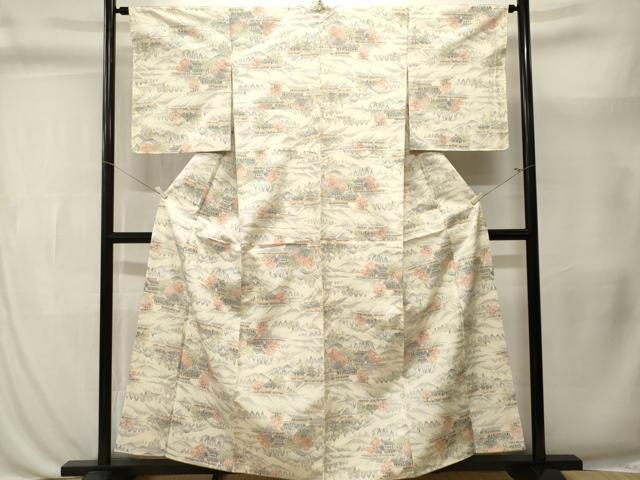 平和屋着物■上質な紬 樹林風景文 正絹 逸品 CABL3425ev
