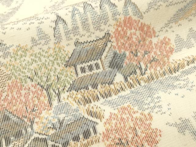 平和屋着物■上質な紬 樹林風景文 正絹 逸品 CABL3425ev