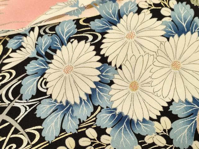 平和屋着物■豪華振袖 駒刺繍 鬘帯御所車飛鶴文 暈し染め 金彩 正絹 逸品 CABL3426ev